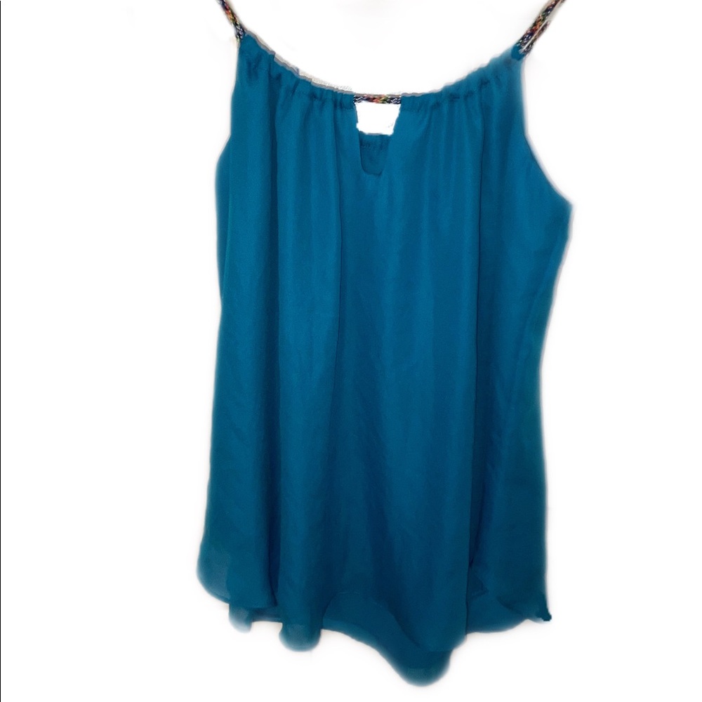 Milly in New York Turquoise silk vintage tank